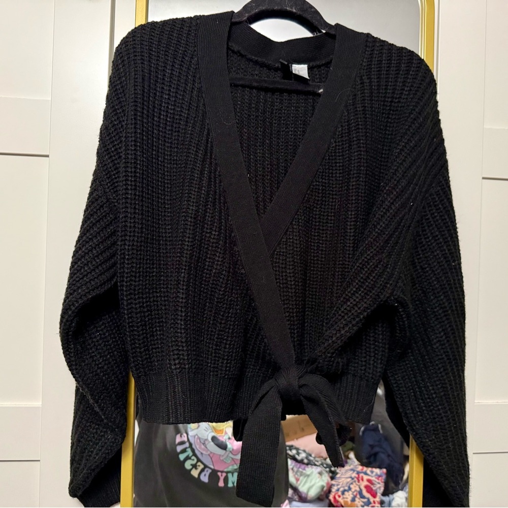 H&M Black wrap Cardigan Sweater